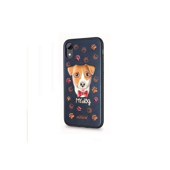 iPhone XR 3D Hund Silikon Case Schwarz