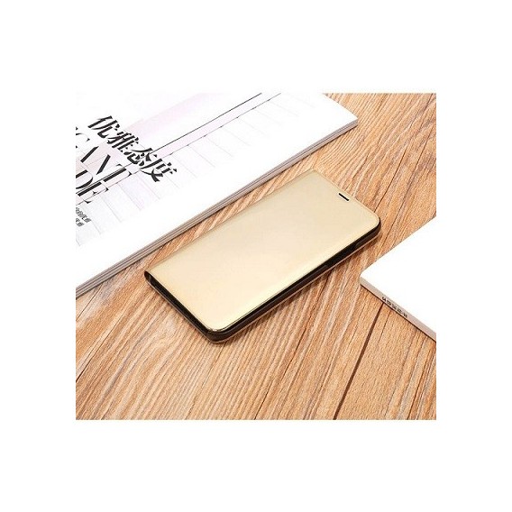 iPhone XR Clear View Standing Cover Gold