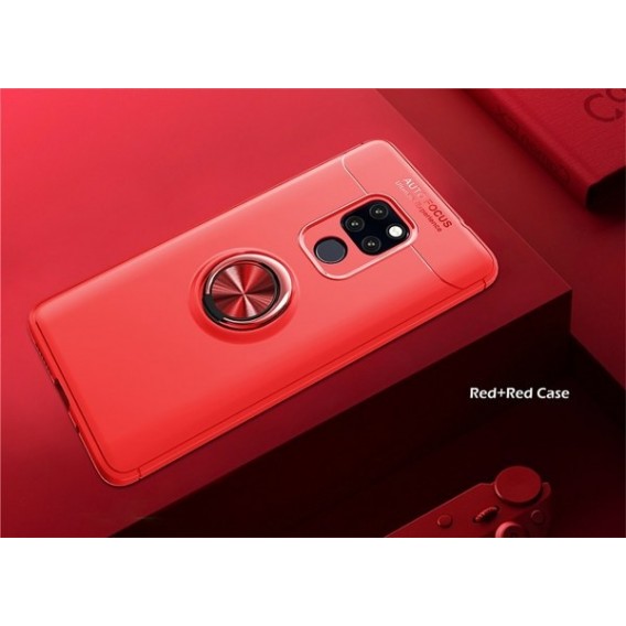 Huawei Mate 20 Pro Silikon Case mit Auto Halter Rot