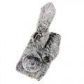 Neuer Kaninchen Pelz fur iPhone XR Schwarz