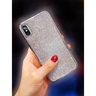 Silber Bling Silikon Hülle iphone XS Max