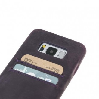 Samsung Galaxy S8 Bouletta Echt Leder Ultra Cover CC Lila