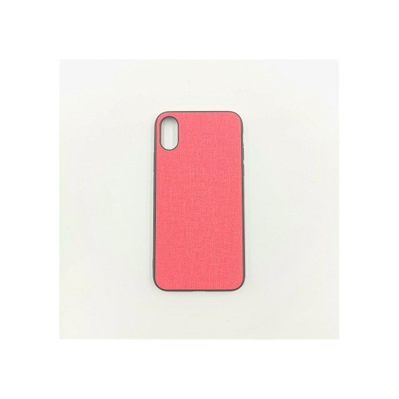 iPhone XR Silikon Stoff Leder Hülle Rot