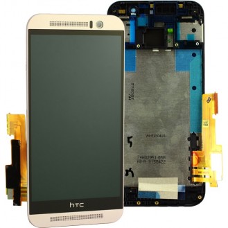 HTC One M9 LCD Komplett Einheit, inkl Displayrahmen Silber (Serviceware)