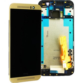 HTC One M9 LCD Komplett Einheit, inkl Displayrahmen Gold