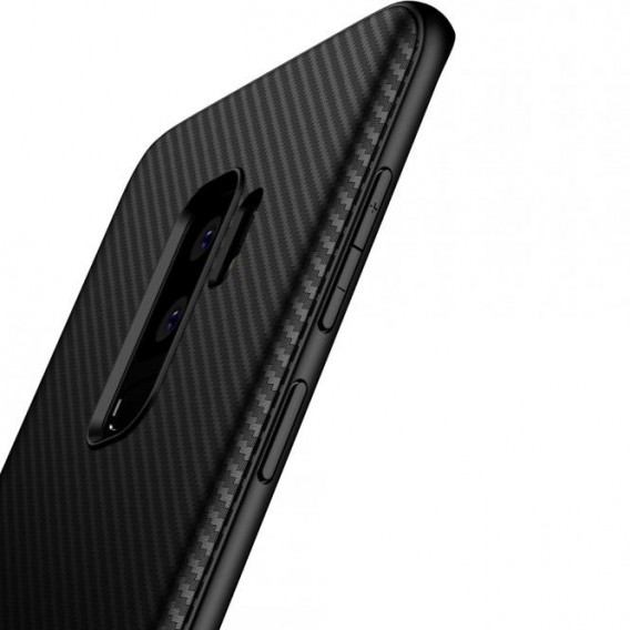 TPU Schutzhülle Carbon Design Schwarz für Samsung Galaxy S9