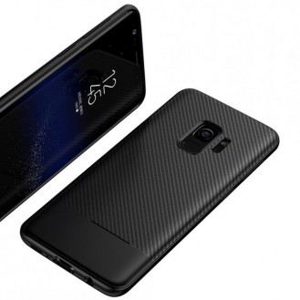 TPU Schutzhülle Carbon Design Schwarz für Samsung Galaxy S9