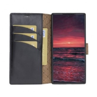 Bouletta Echt Leder Galaxy Note 10 Plus Book Wallet Schwarz