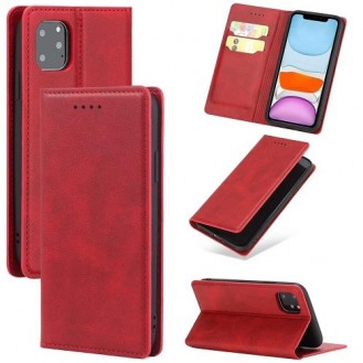 Magnetverschluss Kartenhalter Leder-Telefonkasten Für Apple IPhone 11, Rot