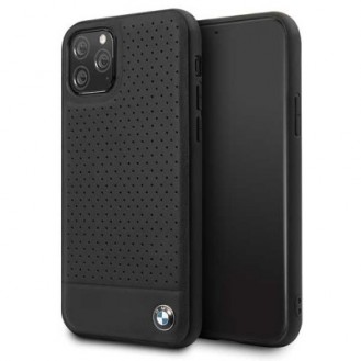 Apple iPhone 11 Pro Max BMW Perforated Leder TPU Cover Case Schutzhülle - Schwarz