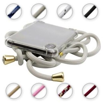 Apple iPhone 11 Pro PT line TPU Schutzhülle mit Umhängeband Transparent / Grau