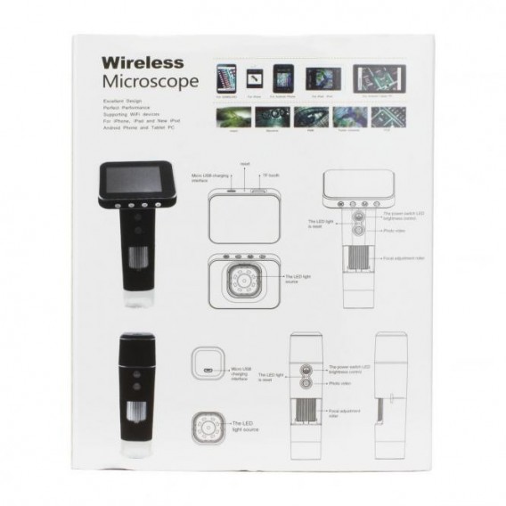 Digital HD Microscope 5x Digital Zoom USB LED Light Adjustable
