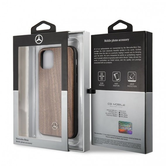 iPhone 11 Pro Mercedes Benz Wood Line Walnut Case MEHCN58VWOLB