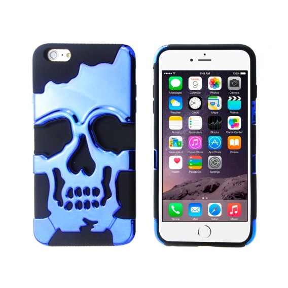Skull-Kopf-Soft Hülle iPhone 6 4.7" Blau