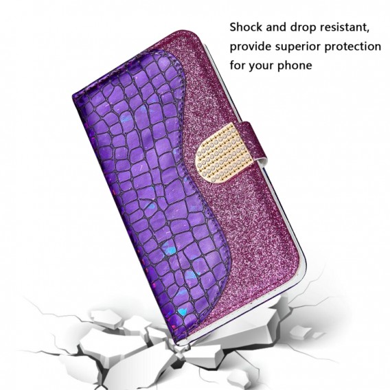Bling Glitzer Book Wallet ID Case Hülle für Samsung Galaxy S20 Lla