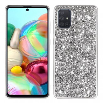 Samsung Galaxy A51 Bling Glitzer Schutzhülle Case Cover Silber