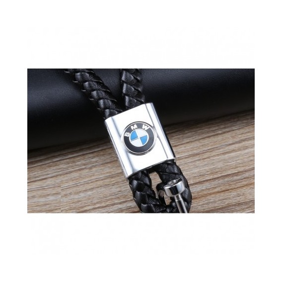 BMW Schlüsselanhänger Leder Schwarz (Auf Wunsch mit Gravur)