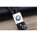 BMW Schlüsselanhänger Leder Schwarz (Auf Wunsch mit Gravur)