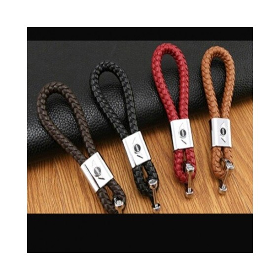 Mini Cooper Schlüsselanhänger Leder Rot (Auf Wunsch mit Gravur)