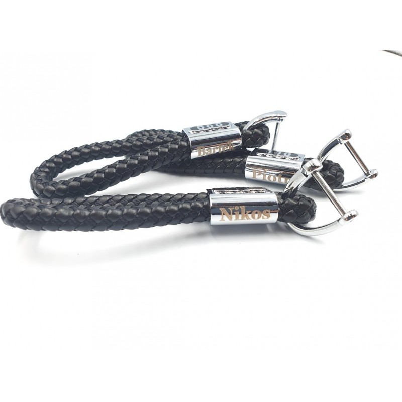 Mini Cooper Leder Schlüsselanhänger aus Schwarz (Auf Anfrage Gravur)