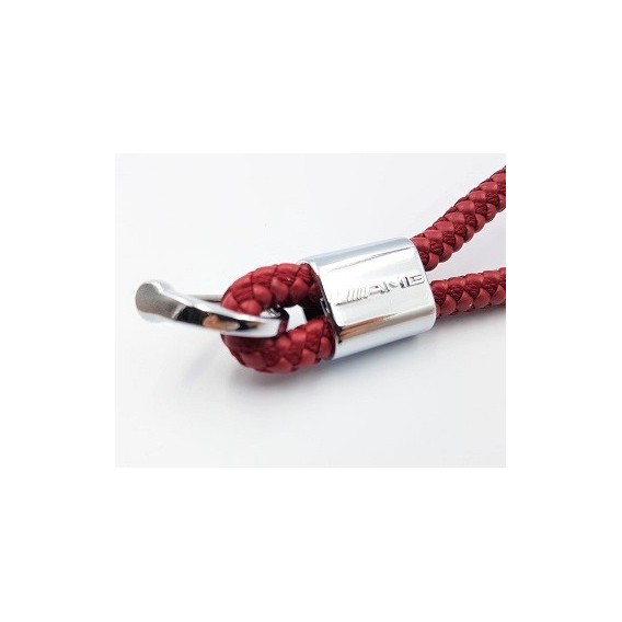 AMG Mercedes Schlüsselanhänger Leder Rot (Auf Wunsch mit Gravur)