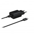 Samsung - (1m) AFC Schnell Ladegerät (3A/25W) + USB C auf USB C Ladekabel (EP-TA800XWEGWW) - schwarz