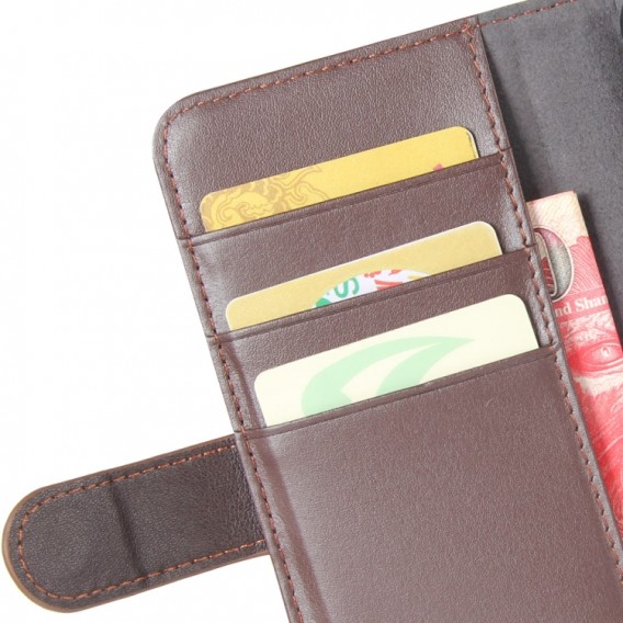 Echt Leder Kreditkarte Etui Wallet Case für Huawei P40 Pro Braun