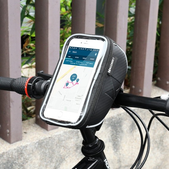 Fahrradtasche, Rahmentasche,Handyhalterung für Smartphones max 6,5 Zoll 0,9L schwarz