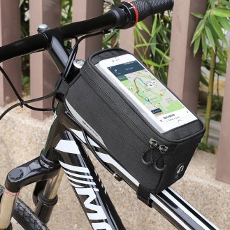 Fahrradtasche Rahmentasche Handyhalterung für Smartphone max 6,5 Zoll 1L schwarz