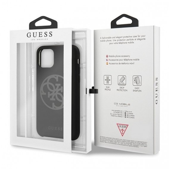 Guess - 4G Silicon Collection Print Logo Case - Apple iPhone 11 Pro - Schwarz - Hard Cover - Schutzhülle
