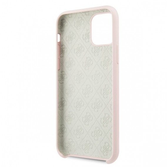 Guess - 4G Silicon Collection Print Logo Case - Apple iPhone 11 - Hellpink - Hard Cover - Schutzhülle