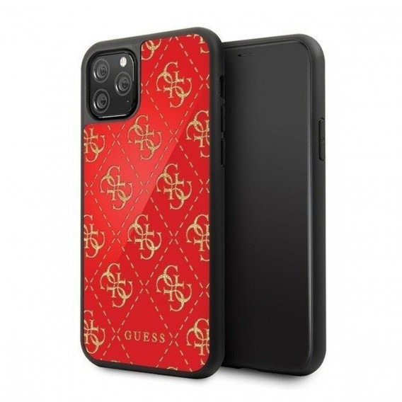 iPhone 11 Pro Handyhülle -Guess 4G Double Layer Glitter case -Rot