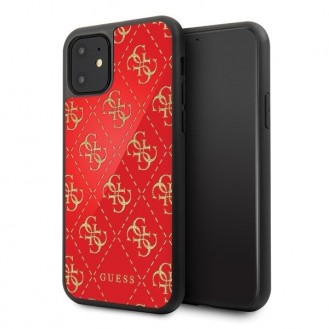 iPhone 11 Handyhülle -Guess 4G Double Layer Glitter case -Rot