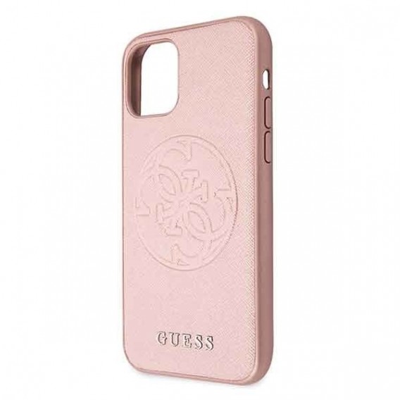 Guess Hard Case  Saffiano 4G Circle Logo für Iphone 11 Pro Pink