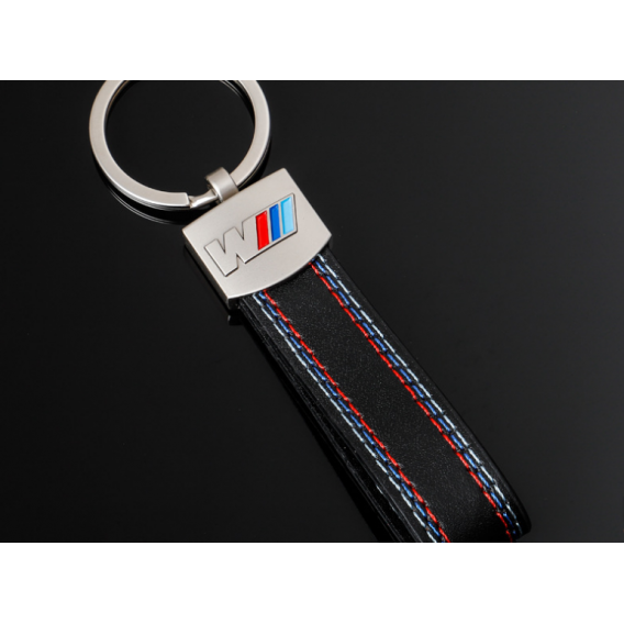BMW M Power  Schlüsselanhänger Leder Schwarz (Auf Wunsch mit Gravur)