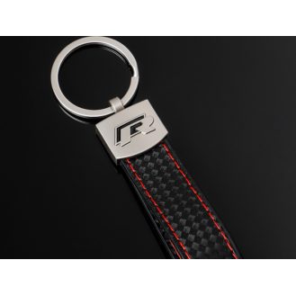Audi R Racing Schlüsselanhänger Leder Schwarz (Auf Wunsch mit Gravur)