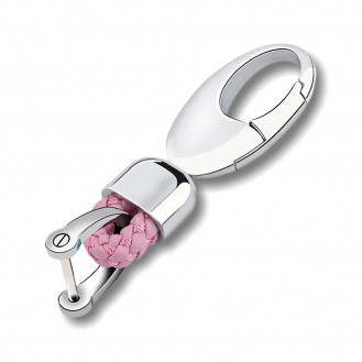 Eleganz Schlüsselanhänger Leder Pink (Auf Wunsch mit Gravur)