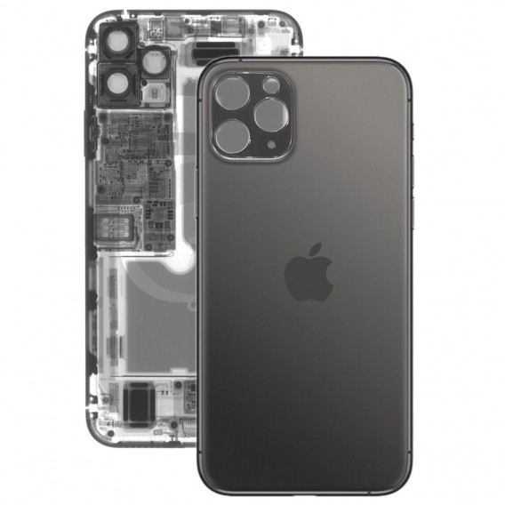 iPhone 11 Pro Rückseite Backglas Akkudeckel Schwarz mit grosses Loch