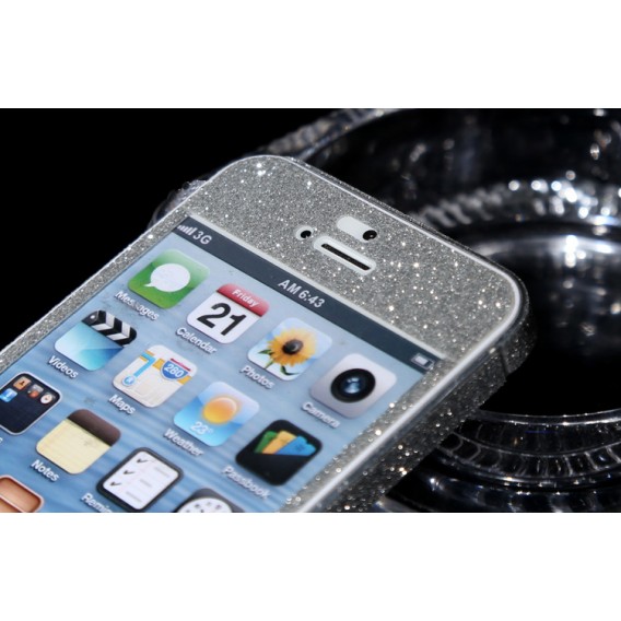 iPhone 5 5S SE Silber Bling Aufkleber Folie Sticker Skin