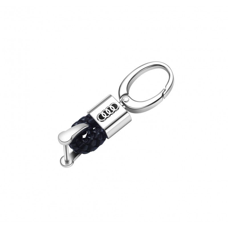 Audi Leder Schlüsselanhänger aus Schwarz (Auf Wunsch Gravur)