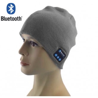 Bluetooth Musik Mütze Grau