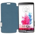 Horizontal Flip Ledertasche für LG G3 dunkeblau