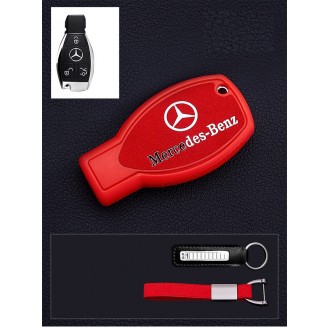Silikon-Texstil Schlüsseletui Hülle Mercedes-Benz Rot
