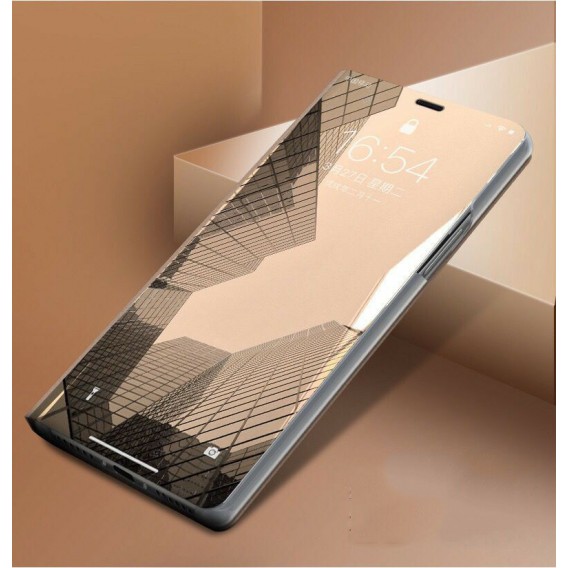 Samsung Galaxy  S20 Ultra Spiegel Flip Mirror Clear View Case Gold