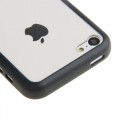 Transparent Plastik + TPU Rahmen Hülle iPhone 5C (Black)