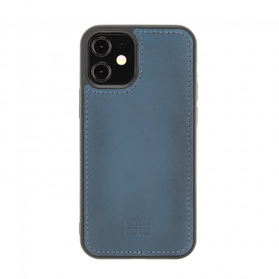 Bouletta Magnetische abnehmbare Brieftasche aus Leder mit RFID-Blocker für iPhone 12 Mini BRN Burnt Blue