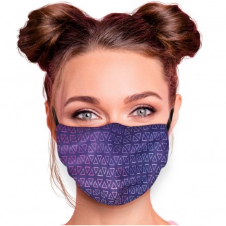 Verstellbare Waschbare Motivmasken violett lila Dreiecke 