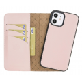 Apple iPhone 12 Bouletta Magnetische abnehmbare Handyhülle aus Leder mit RFID-Blocker - Nude Pink