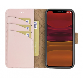 Bouletta Magnetische abnehmbare Handyhülle aus Leder mit RFID-Blocker für iPhone 12 Mini Nude Pink