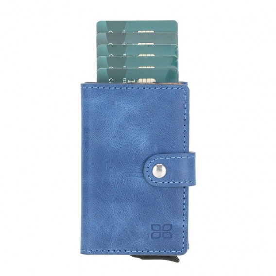 Bouletta Terry Coin Kartenhalter aus Leder TN20 Blau RFID